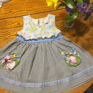 Matilda Jane girls dress, gingham & floral, size 8